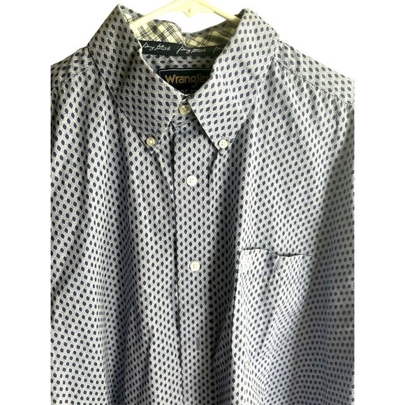 George Strait Collection Wrangler Men size XXL/T Button Down Long‎ Sleeve Blue s - Picture 1 of 5